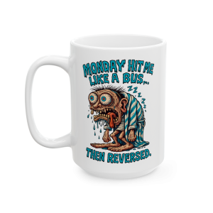 15oz Monday Hit Me Like a Bus – Goblin of the Week Mug